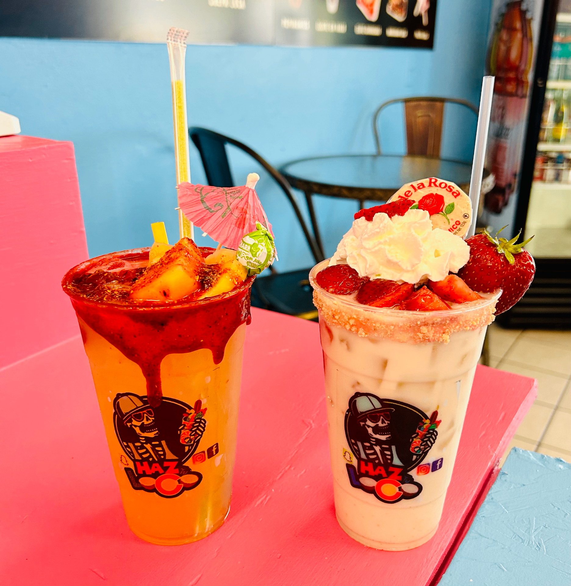Mangonada y Horchata de Fresa
